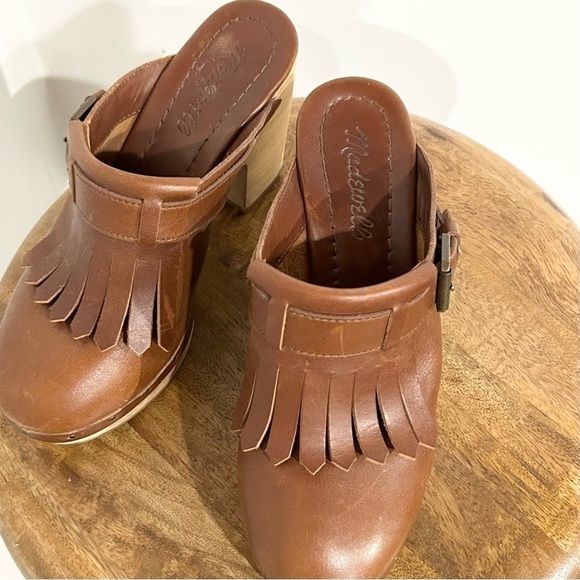Madewell Classic Kiltie Fringe Clogs in Chestnut Brown 6.5 - Picture 3 of 8